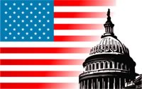 USA Capital Dome with Flag